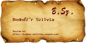 Bodnár Szilvia névjegykártya