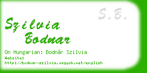 szilvia bodnar business card
