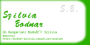 szilvia bodnar business card